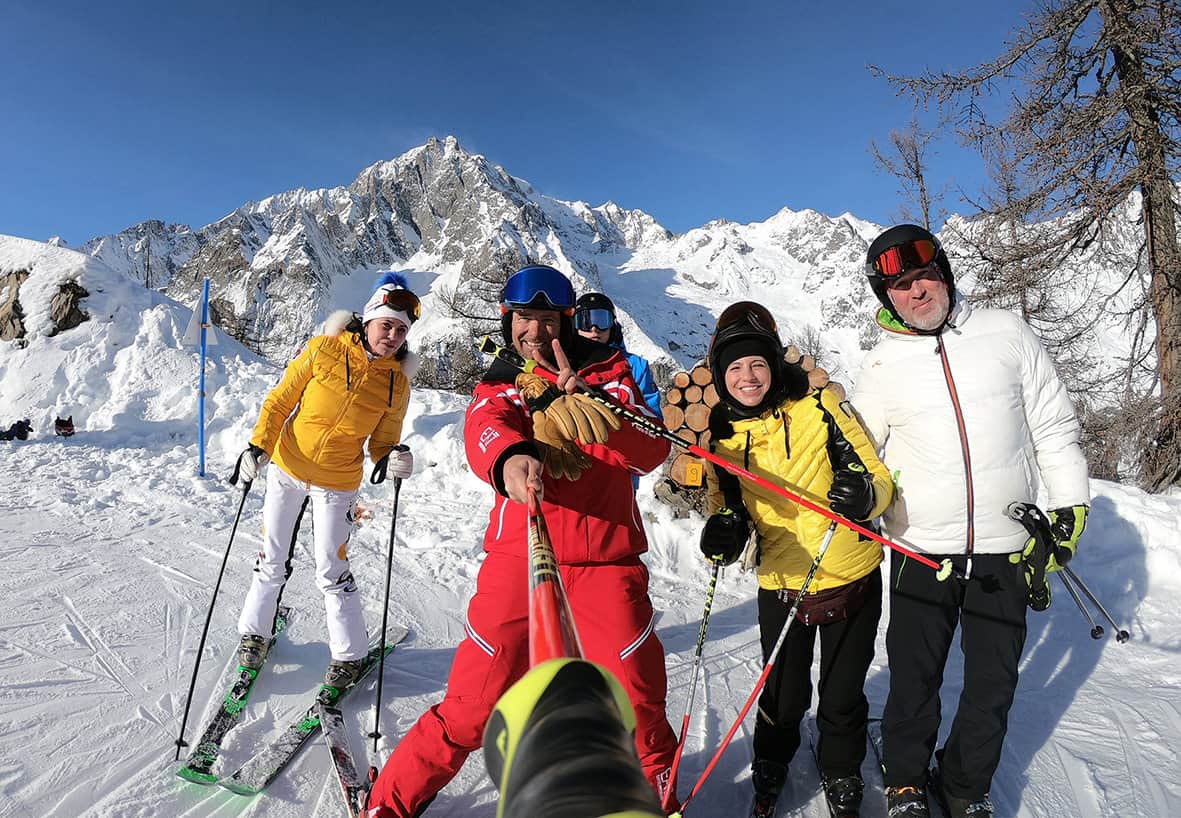 lezioni di sci per famiglie a courmayeur